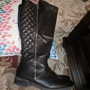 Black knee high wide calf quilted Lane Bryant boys